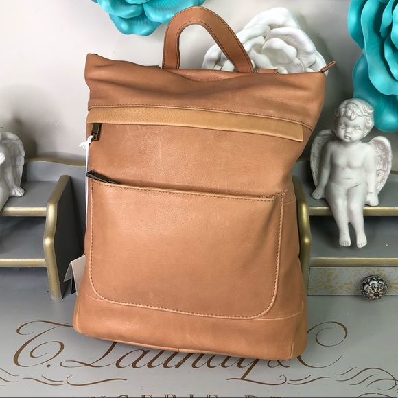 Aspen Convertible Tan Leather Backpack 